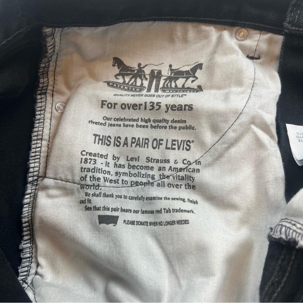 Levi’s 505 Men’s Straight Leg Black Jeans 36x32 Classic Denim - Picture 8 of 12